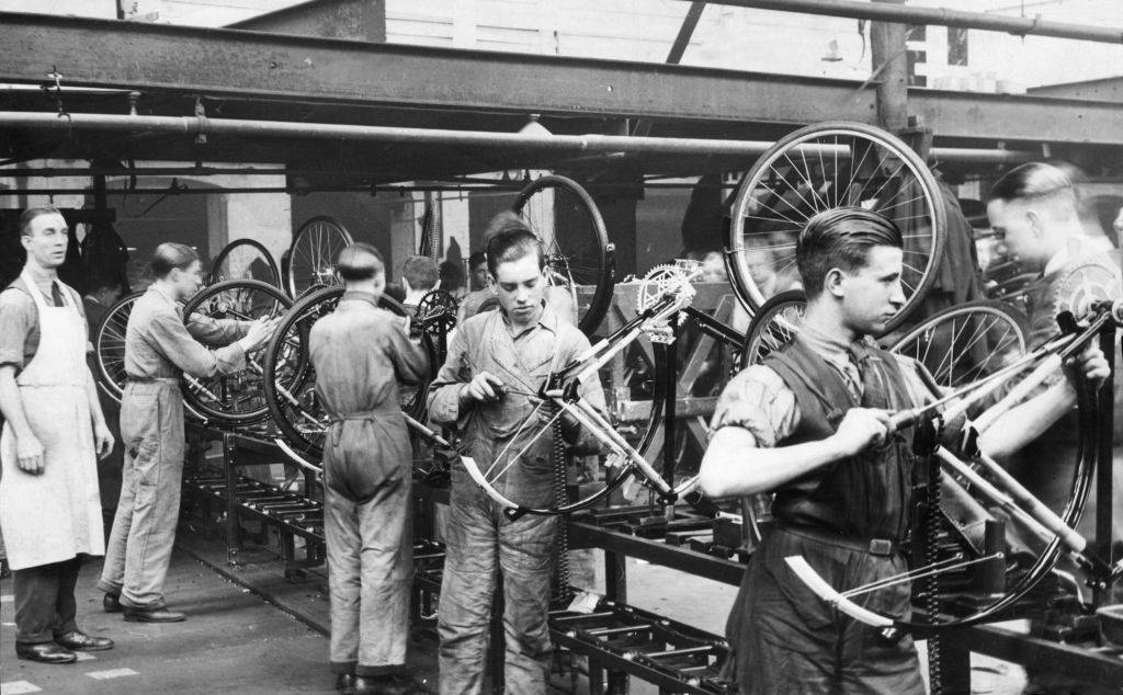 BSA Bicycle assembly line in Small Heath 30th April 1935.