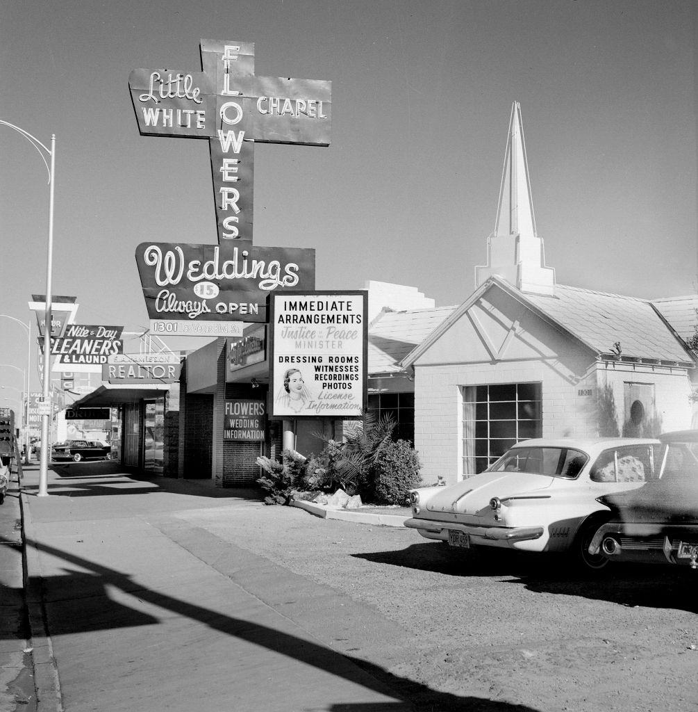 Chapel for immediate marriages, Las Vegas, 1950.