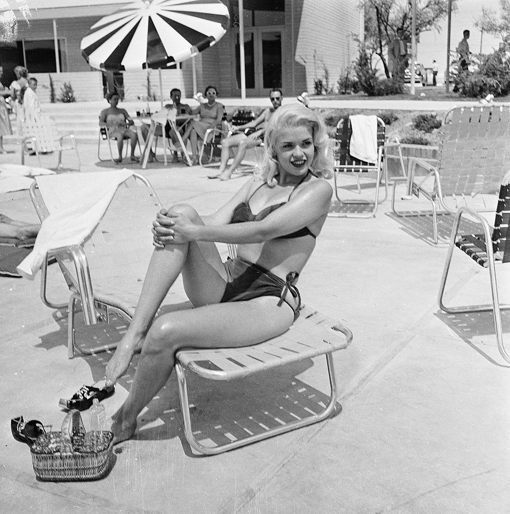 Jayne Mansfield at the Dunes Hotel, Las Vegas, 1950s.