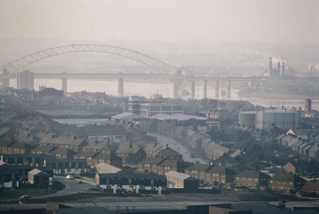 A general view looking north west across the Mersey, Liverpool, October 1970.