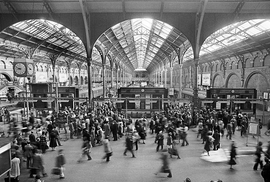 Rush hour at Liverpool Street station, 1976.
