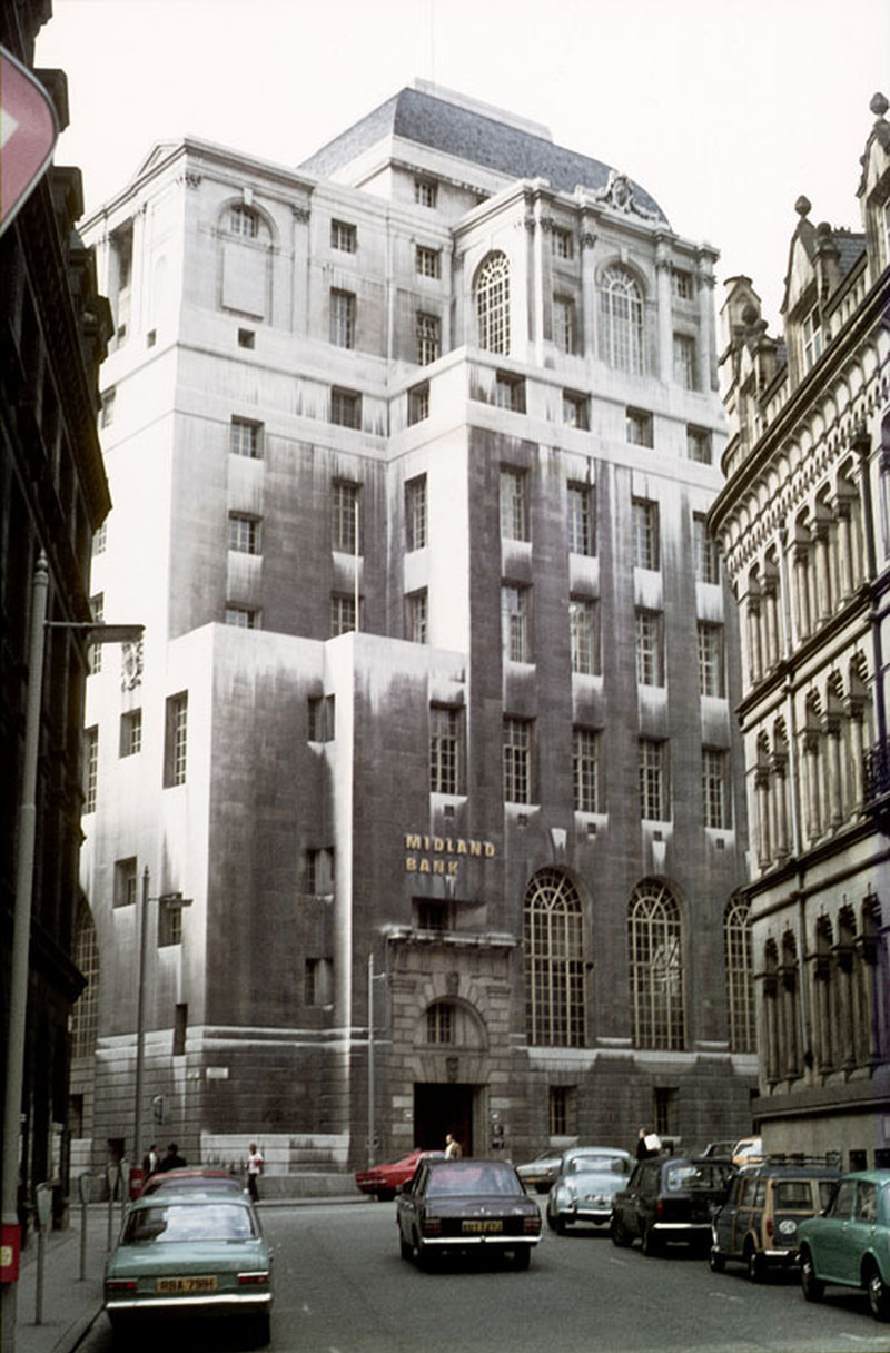 The Midland Bank building from Spring Gardens, around 1971.