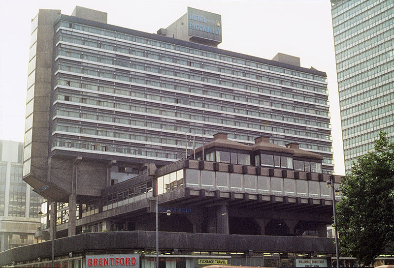 The Hotel Piccadilly from Piccadilly Gardens in 1972