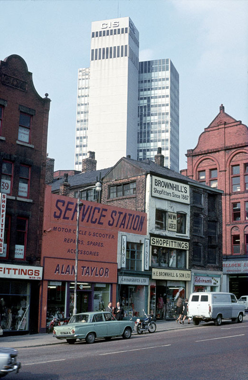 Shudehill near the junction with Nicholas Croft, around 1972.