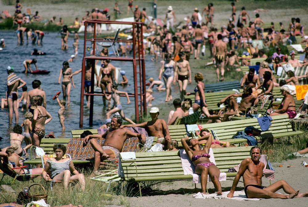 Swimming area outside Wroclaw, 1982.