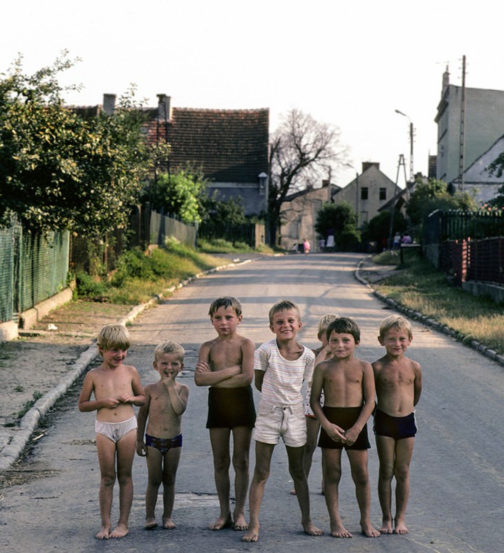 Village kids near Wrocław, 1982.