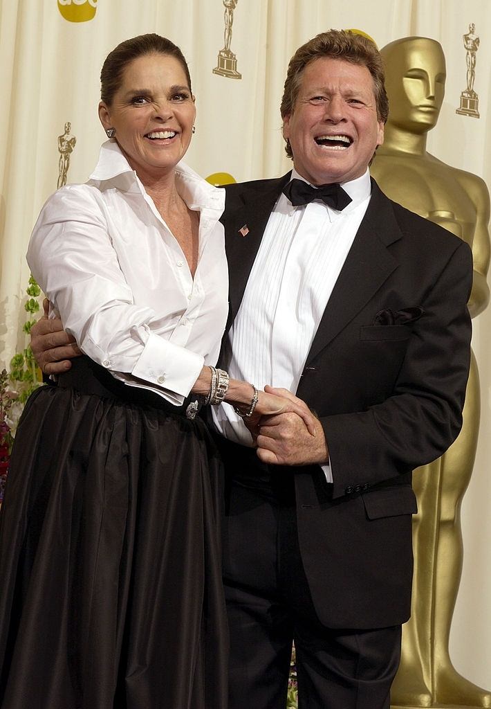Ali MacGraw with Ryan O'Neal during The 74th Annual Academy Awards, 2002.