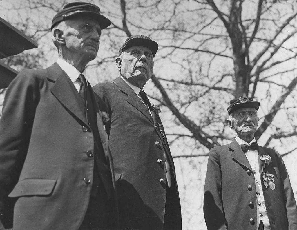 Three Civil War veterans, circa 1900s.