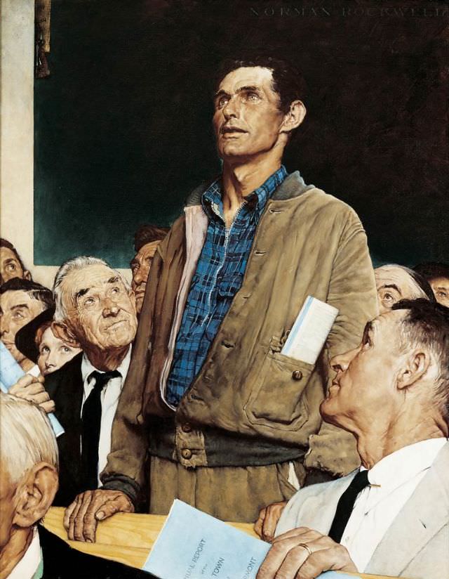 The Four Freedoms: Freedom of Speech by Norman Rockwell, February 1943