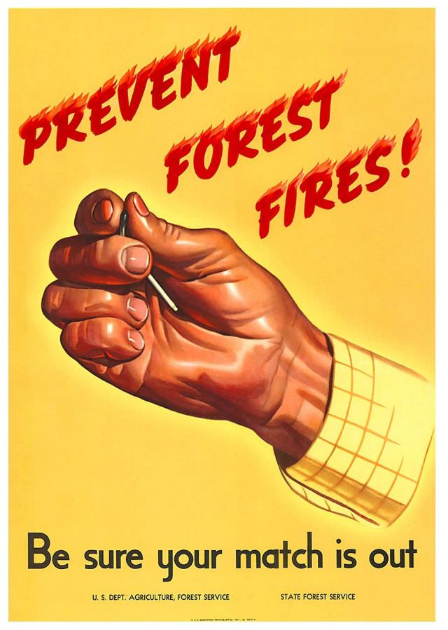A forest fire prevention poster from 1944