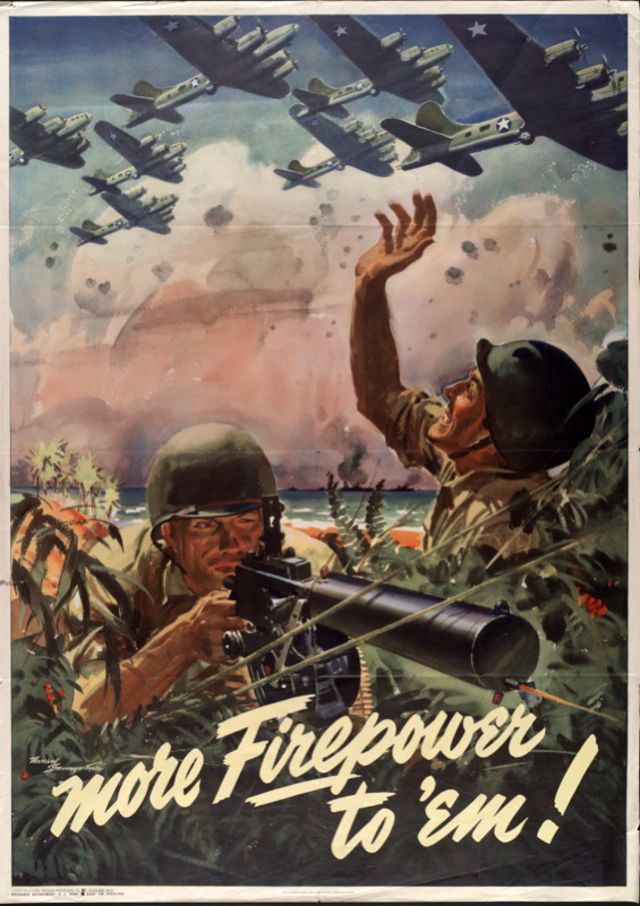 An American World War II propaganda poster