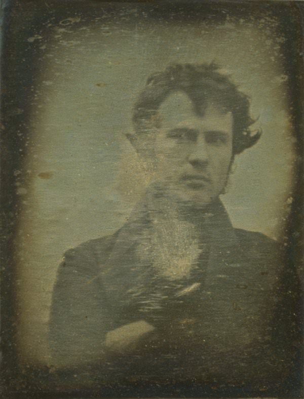 American photographer Robert Cornelius in the first-ever photographic portrait of a human, self- or otherwise, 1839.