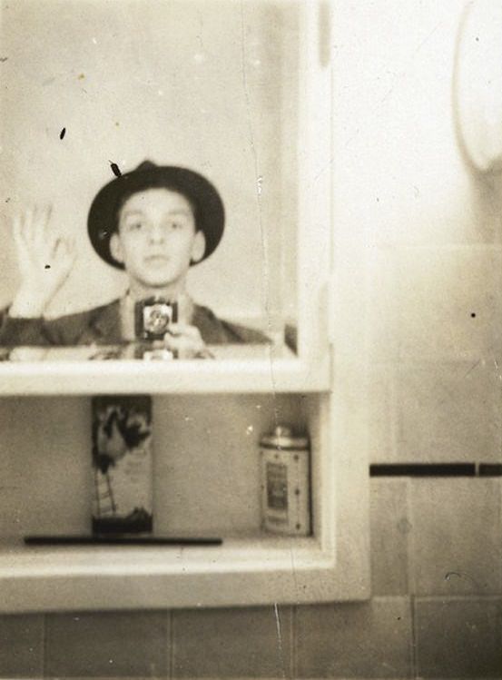 Frank Sinatra taking a mirror selfie, 1930s