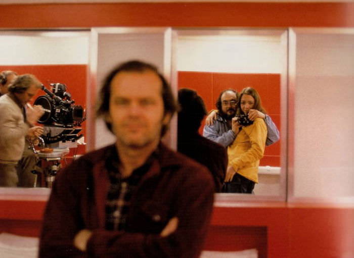 Stanley Kubrick On The Set Of “The Shining” With His Daughter. Apparently, Jack Nicholson Thought Kubrick Was Taking A Photo Of Him (1980s)