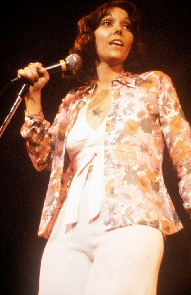 Karen Carpenter performing on stage, 1970s.