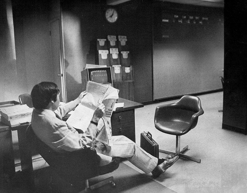 Stock Broker Paul R. Esserman gets Break from normally Busy Routine, New York, July 13, 1977.