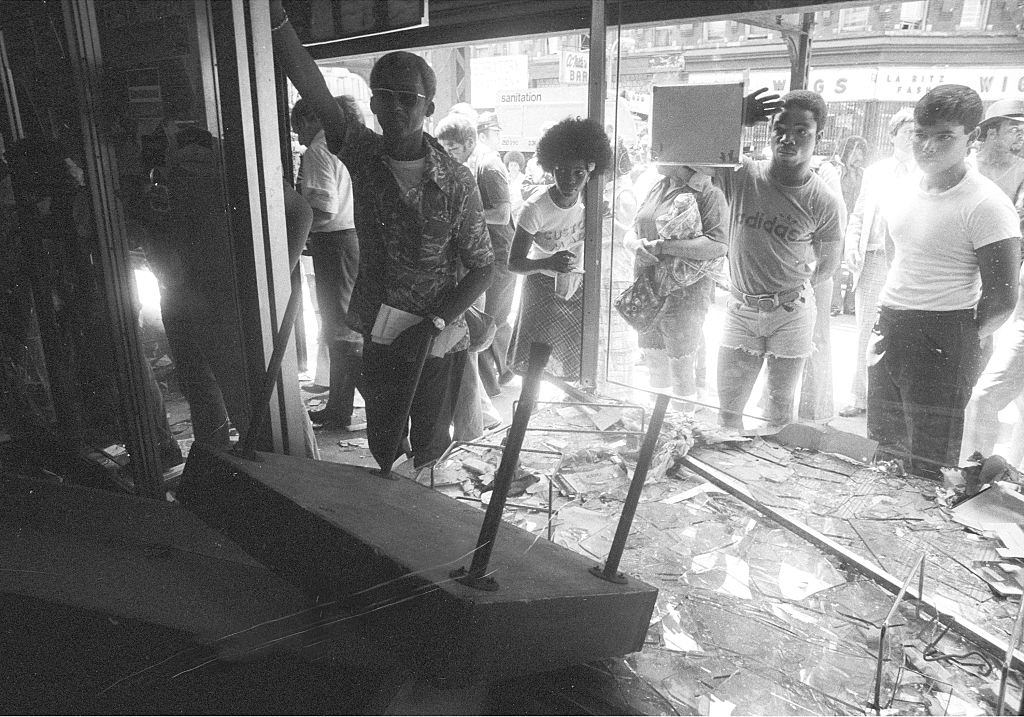 Merchant after the 1977 blackout power failure, New York City, July 13, 1977.