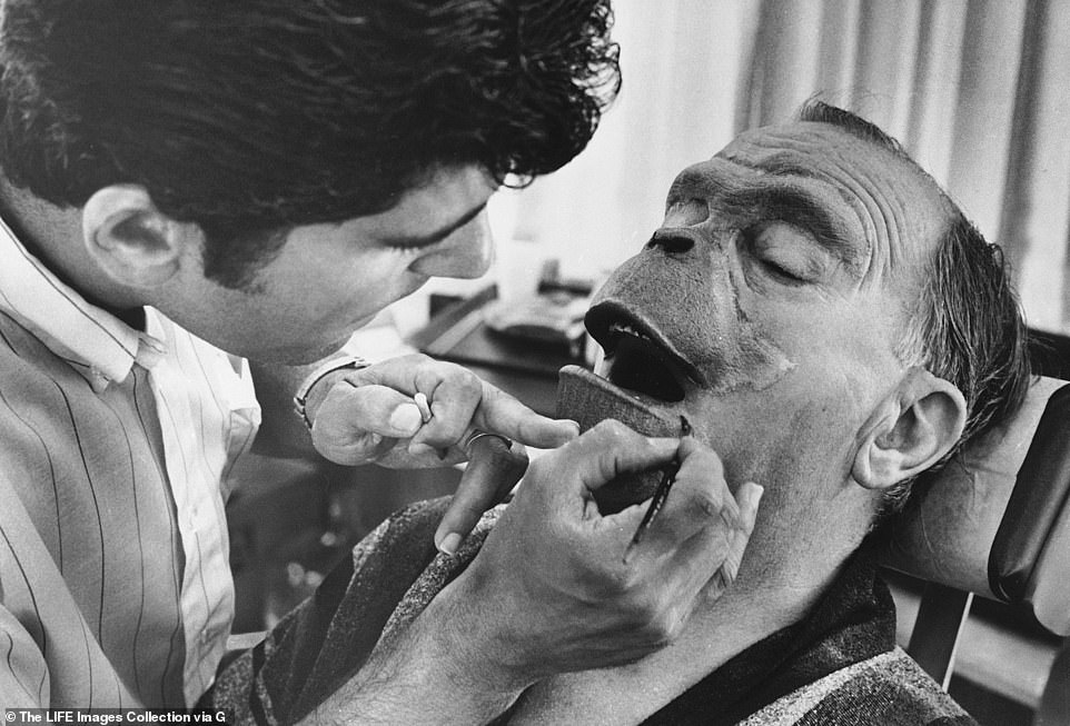 Actors spent roughly three hours getting their faces done, using at-the-time innovative techniques created by the make-up artist