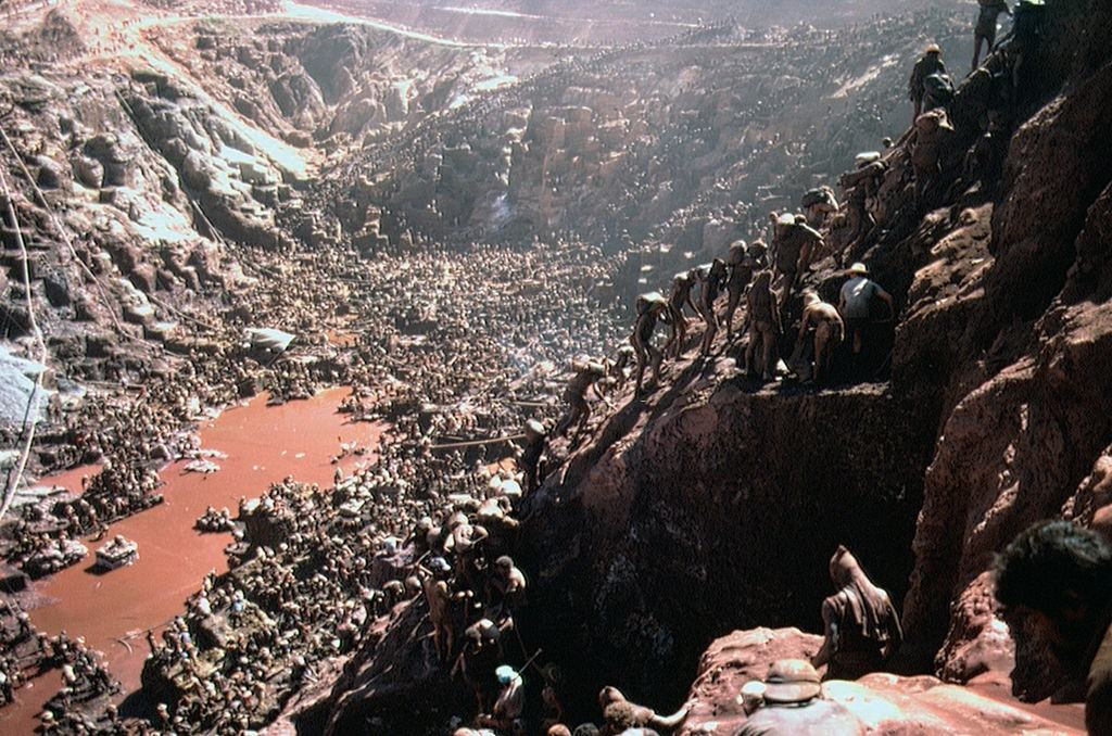 Thousands of workers in search of gold in Serra Pelada Gold Mine.