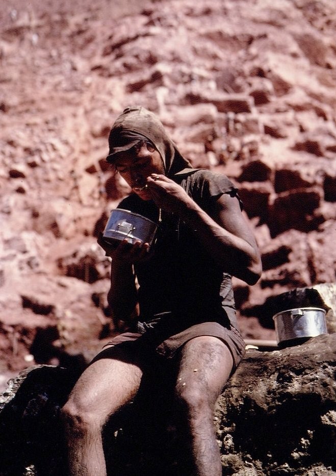 A miner taking a lunch break.