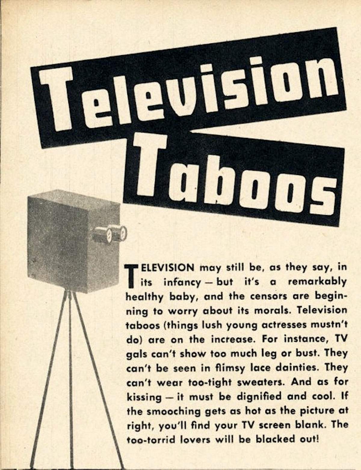 Television Taboos guidebook rules.