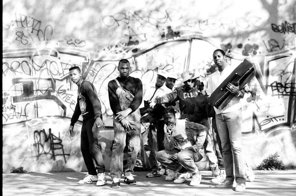 Group Photo Of BDP holding boombox, 1987