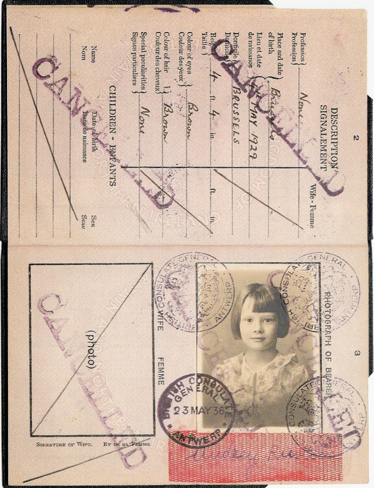 Audrey Hepburn's first passport, 1936.