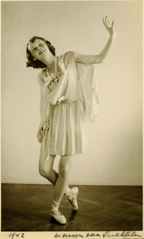 As a child Audrey Hepburn trained as a ballerina. During the war Audrey performed in several benefit performances to help the Dutch resistance. Photographed 1942.