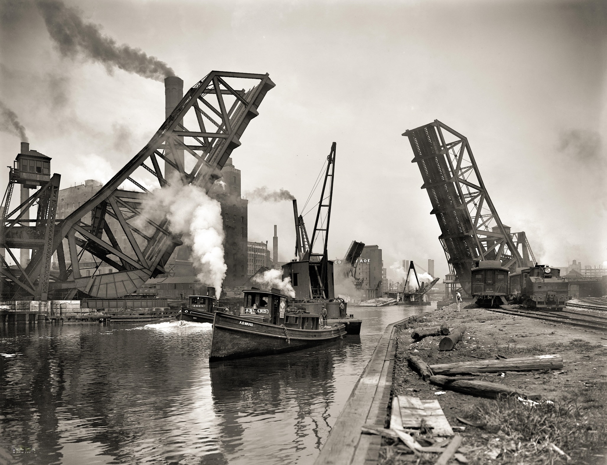 12th Street bascule bridge, Chicago circa 1900