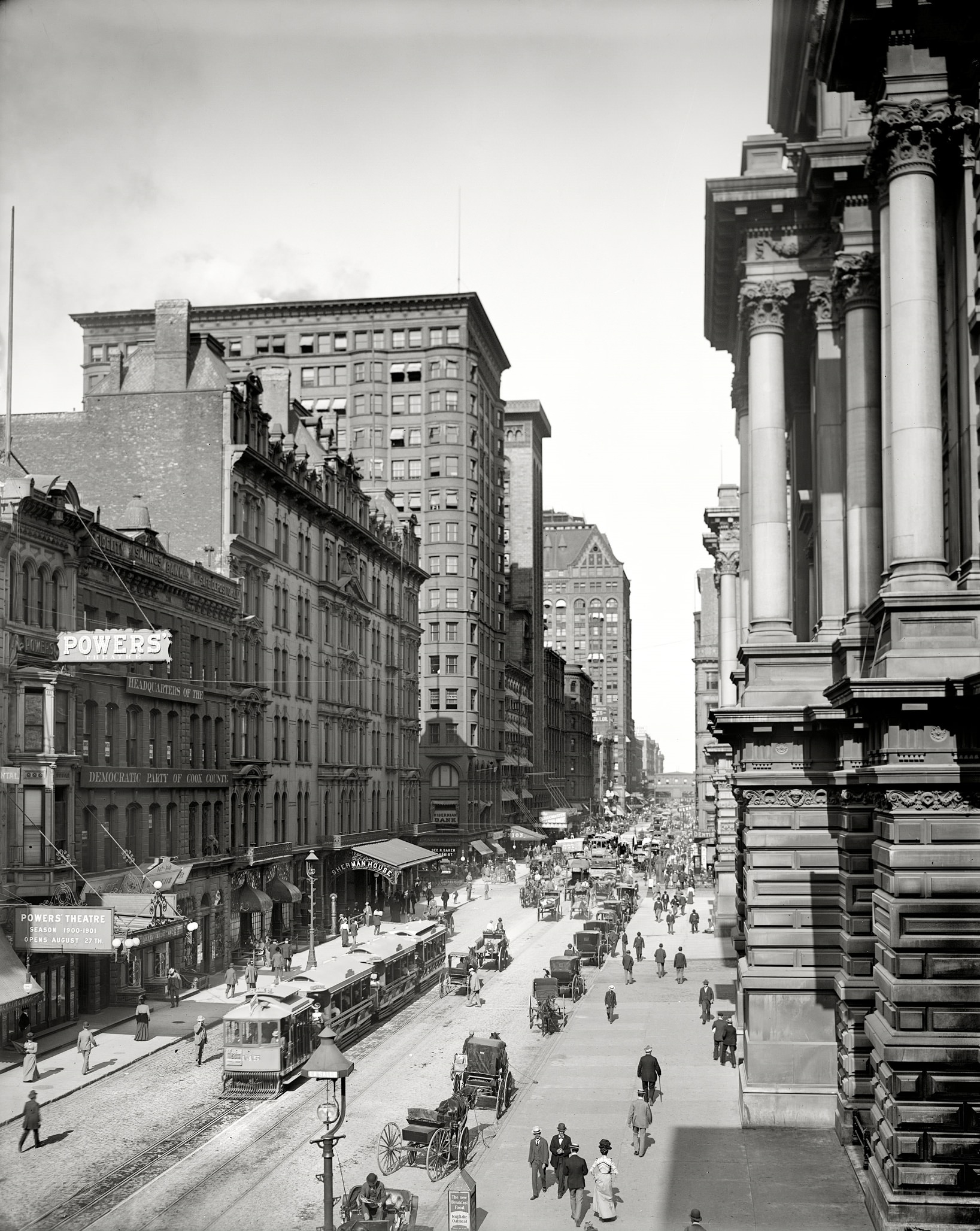 Randolph Street east from LaSalle, Chicago, 1900