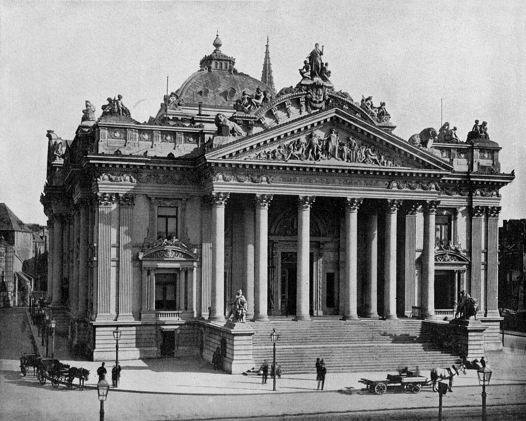 Stock exchange in Brussels, c. 1900