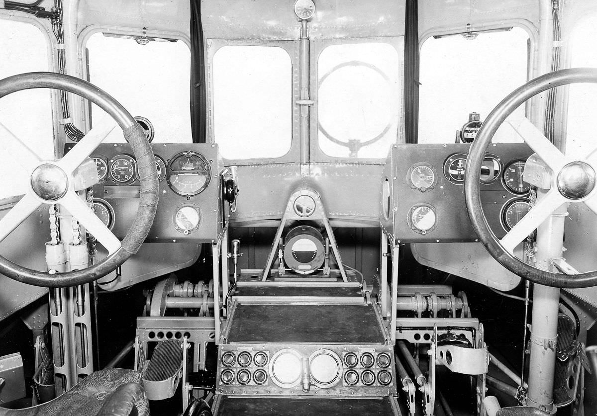 The Dornier Do-X cockpit,Oct. 31, 1930