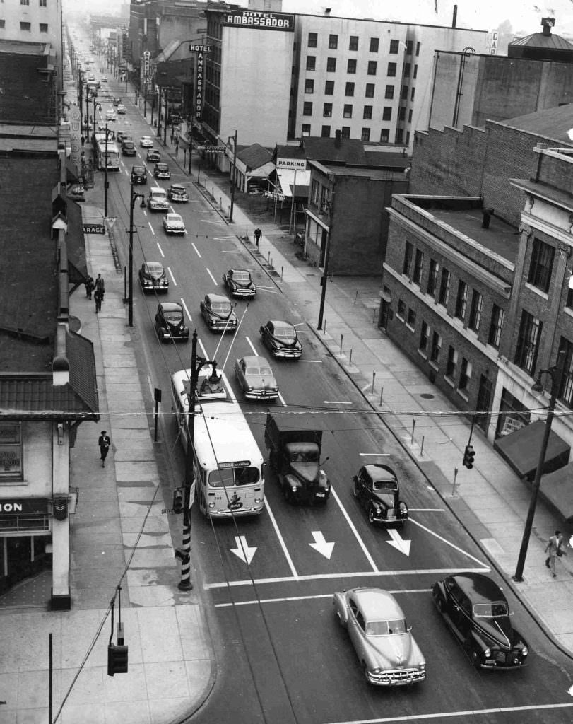 Seymour Street and Georgia Street, 1952