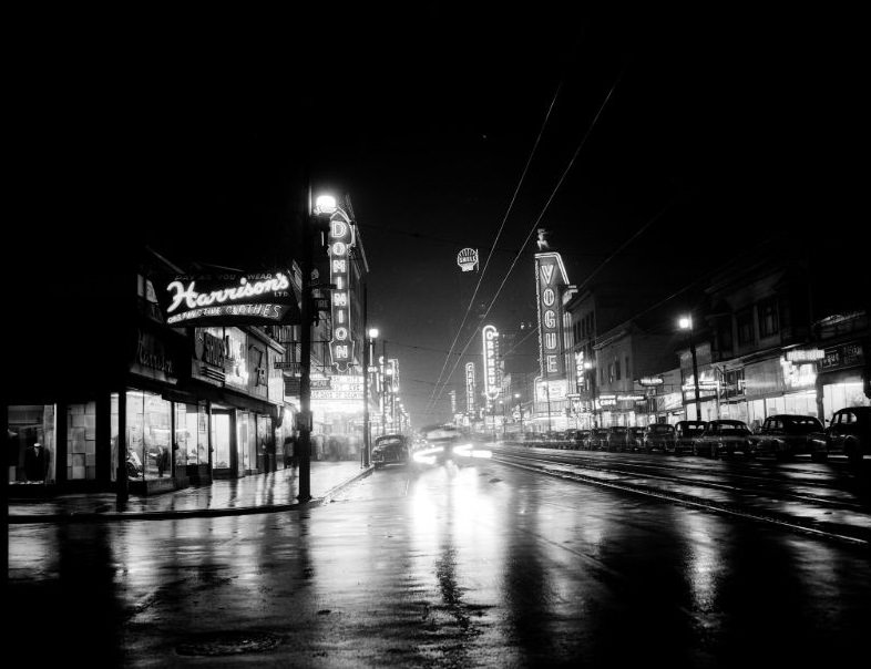 Night on Granville Street, Theatre Row, Vancouver, 1951