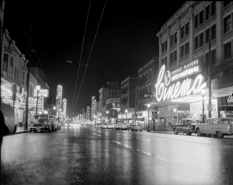 700-800 blocks of Granville Street, Vancouver, 1958