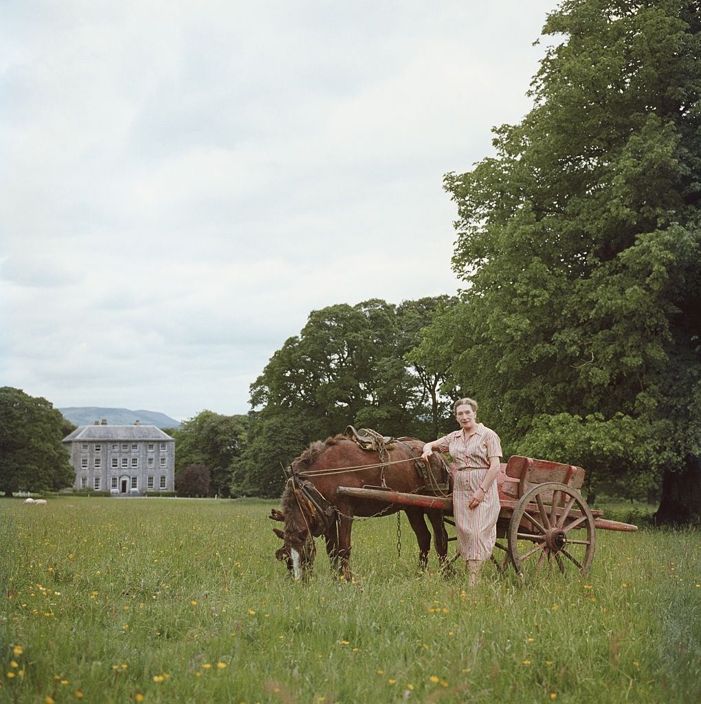 Novelist Elizabeth Bowen at Bowen's Court, her ancestral home, County Cork, Ireland, 1962.