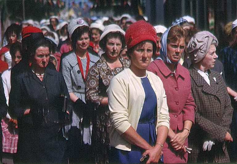 Women taking part in a Corpus Christi Procession in Cahir, Co. Tipperary, 13 June 1963