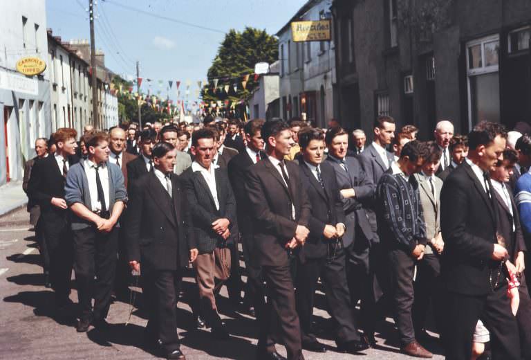 Group of men, Corpus Christi procession, Cahir, Co. Tipperary – 1963