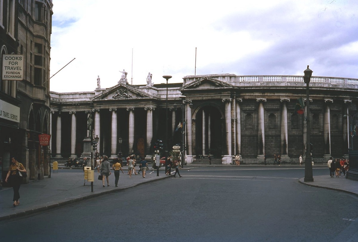Bank of Ireland building in Dublin, Ireland, 1969.