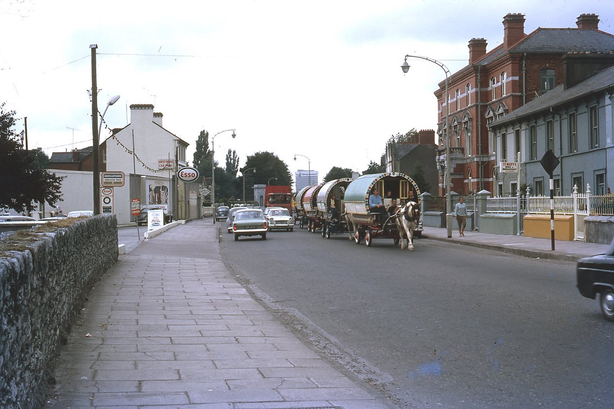 Caravans in Cork, Ireland, 1969.