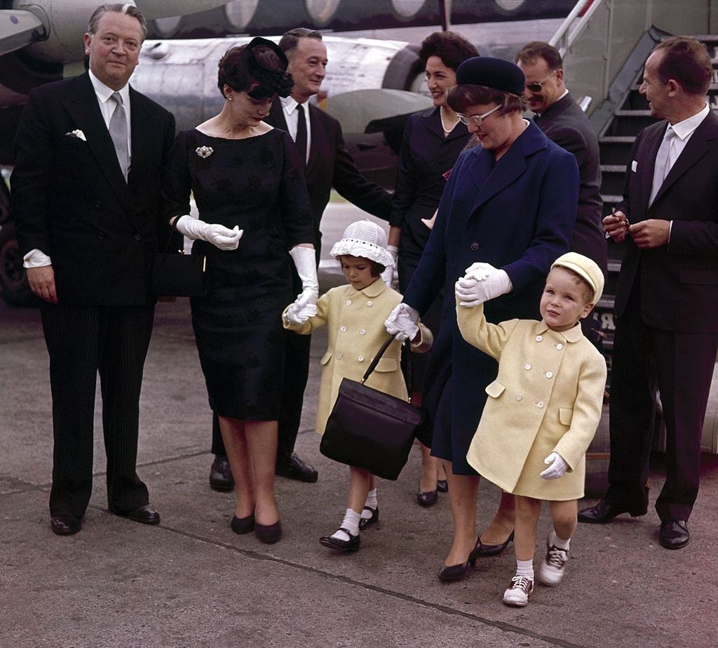 Princess Caroline and Prince Albert of Monaco arriving at Dublin airport, 1961.