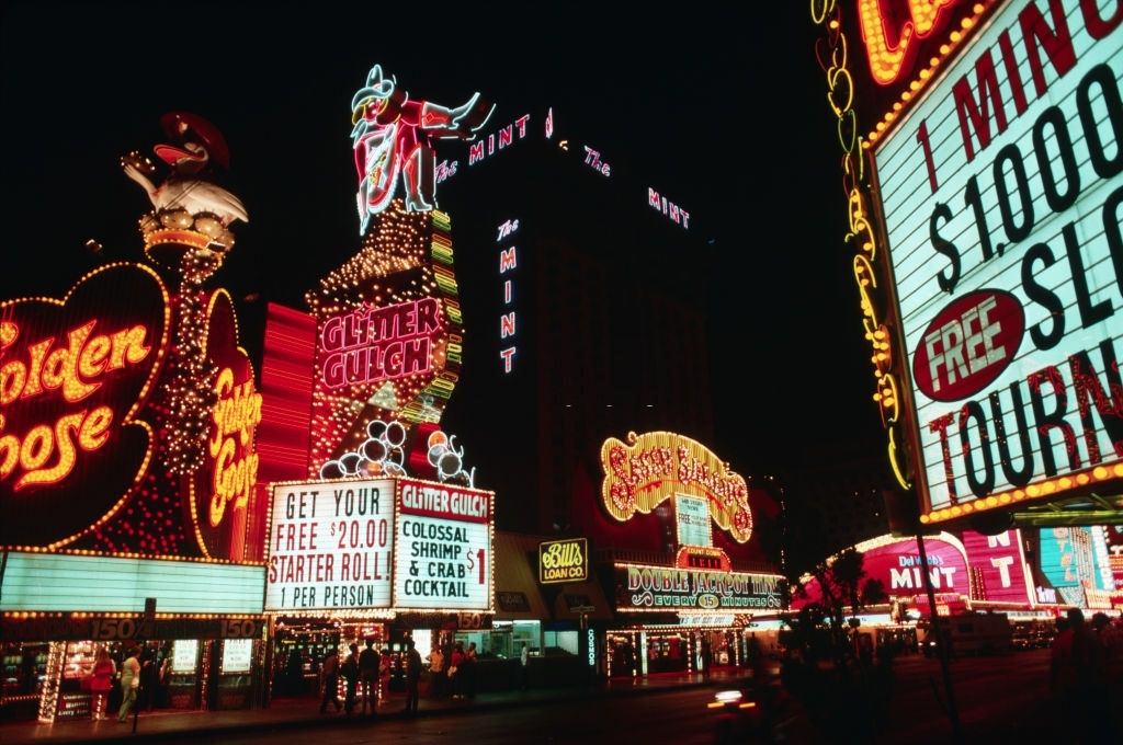 Las Vegas Neon Signs at Night, 1965.