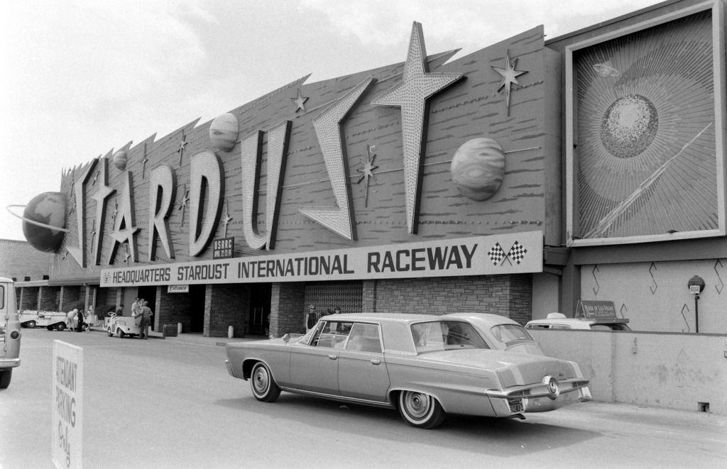 Outside view of the Stardust International Raceway, Las Vegas, 1966.