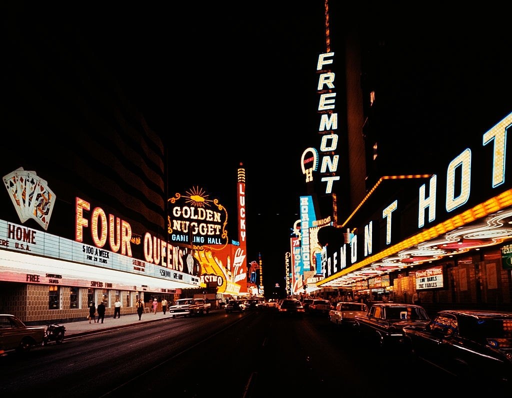 Night View of Fremont Street, Las Vegas, 1968.
