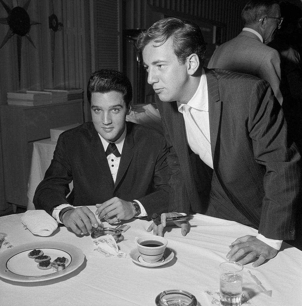 Elvis Presley and Bobby Darin at the Hotel Sahara in Las Vegas, 1960.