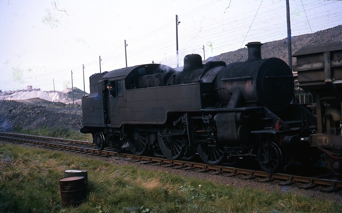 Steam Loco at Magheramourne, in Norhern Ireland, 1969.