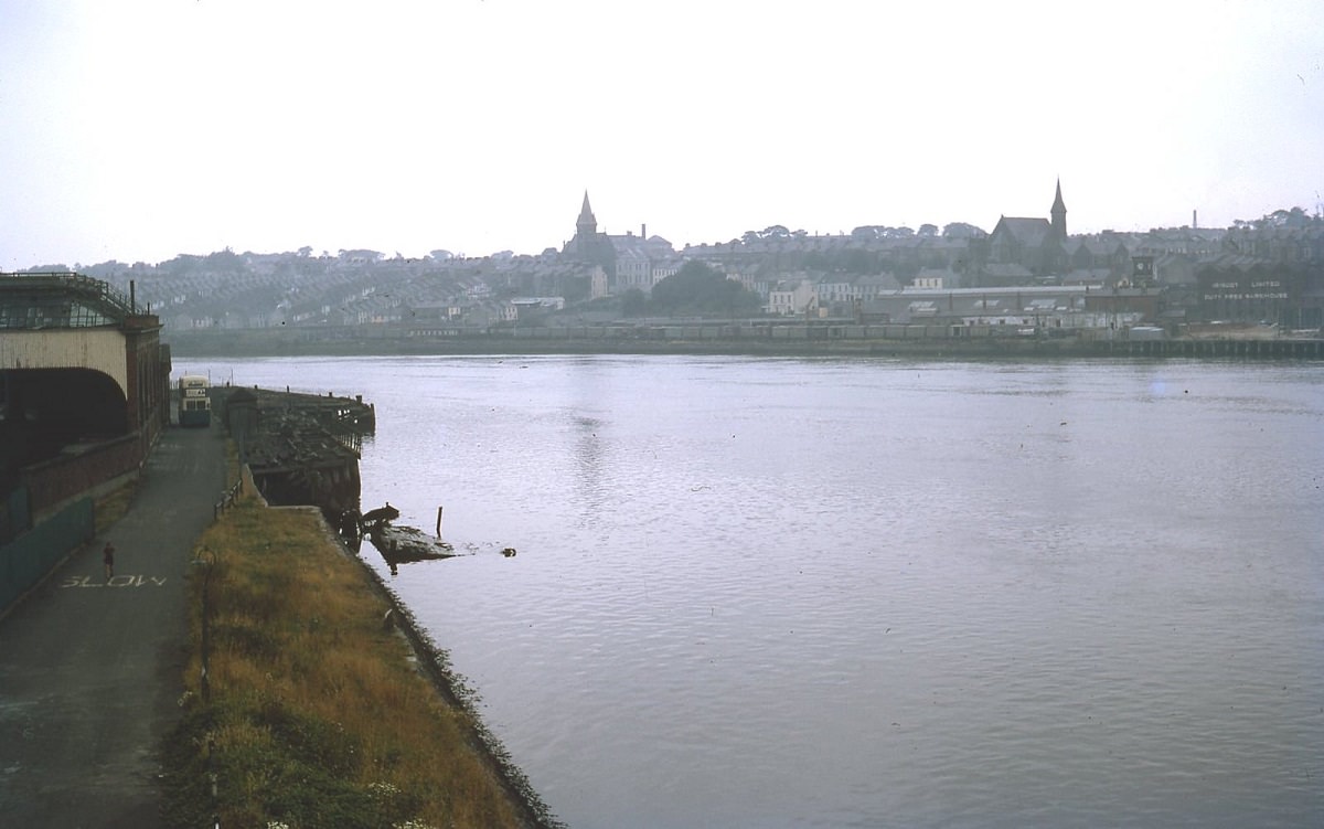 River Derry at Derry, Northern Ireland, 1969.