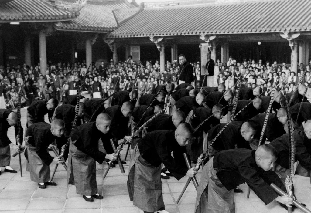Celebrations for the 2516th anniversary of Confuciusk, Confucian Temple in Taipei, Taiwan, September, 1966.