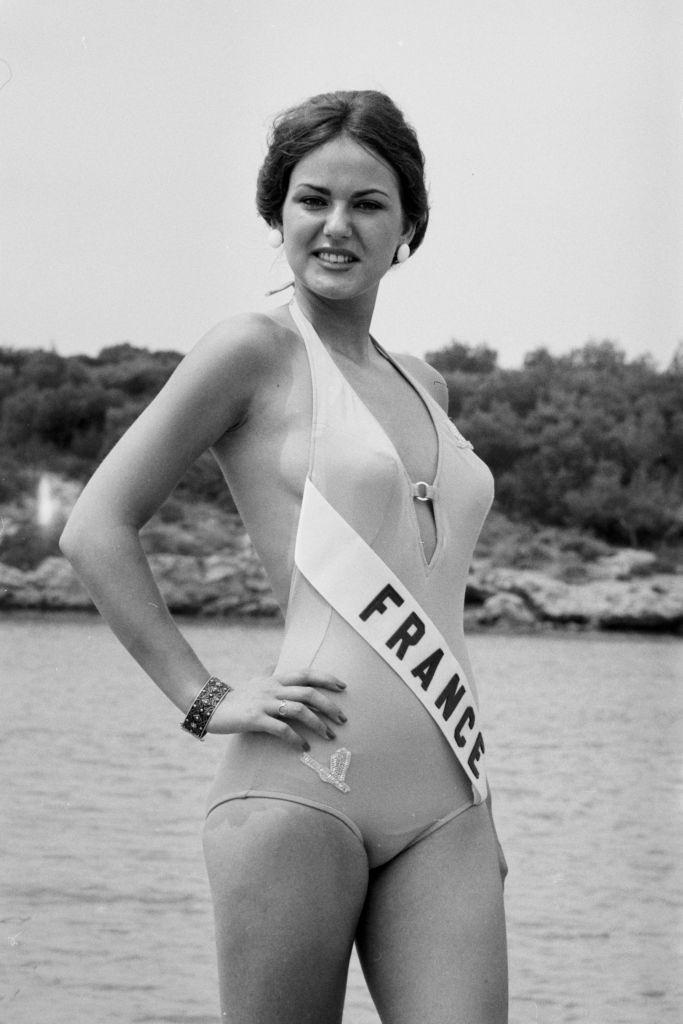 Nadia Isabelle Krumacker, French candidate during the Miss Universe competition in Athens on July 16, 1973.