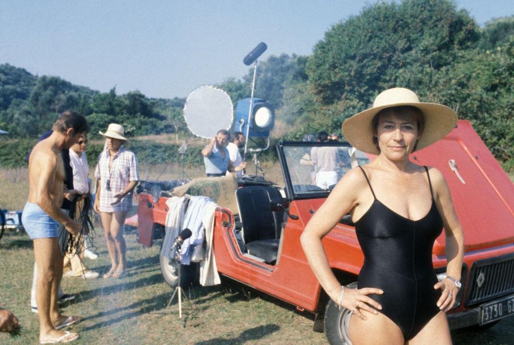 Annie Girardot during the shooting of Philippe de Broca's film 'We stole the thigh of Jupiter', Greece, 1979.